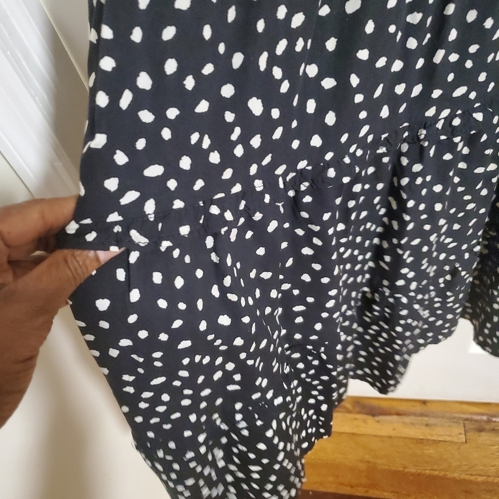 Beachlunchlounge Womens Tiered A-Line Dress Black and White Print Sz Small - Picture 3 of 8